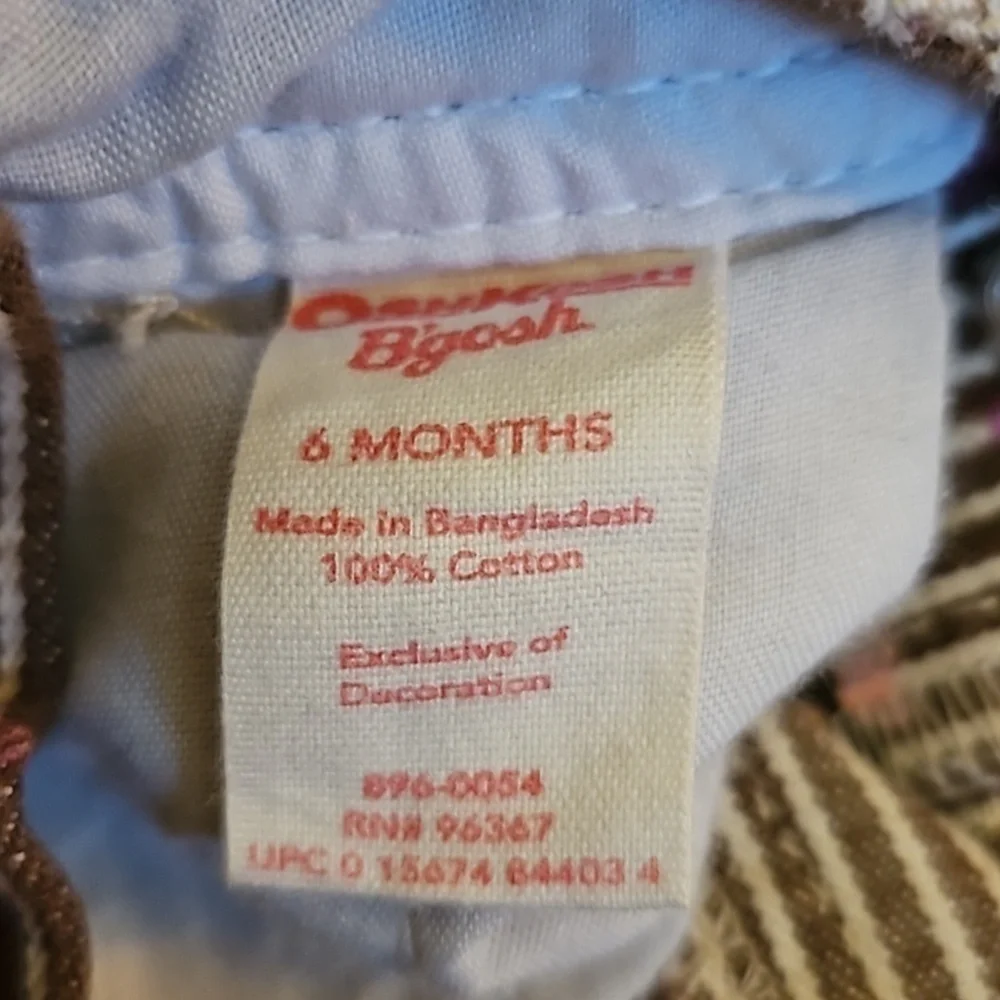 VTG OSHKOSH B'GOSH Striped Butterfly Denim Overalls